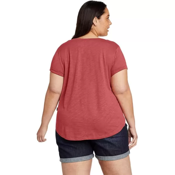 imageEddie Bauer Womens Gate Check ShortSleeve TShirtPlus Maroon