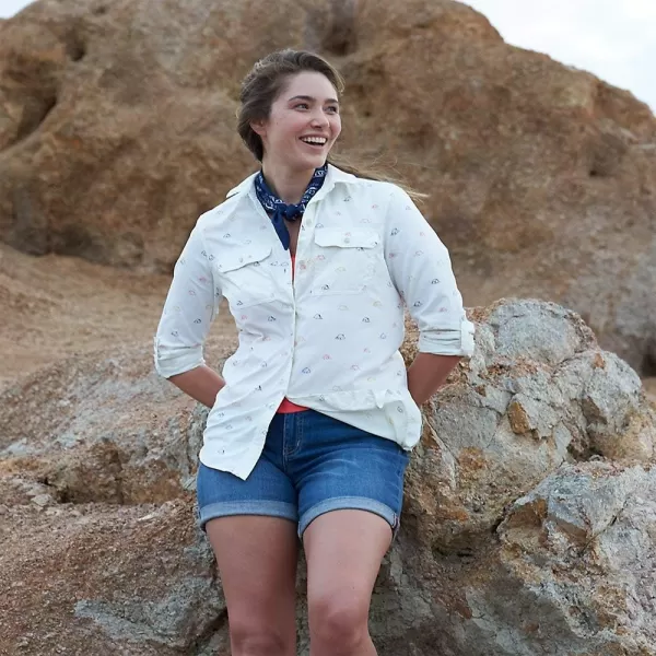imageEddie Bauer Womens Mountain LongSleeve ShirtRegular Tulip