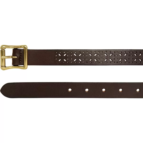 imageEddie Bauer Womens Perforated Pattern Leather BeltBrown