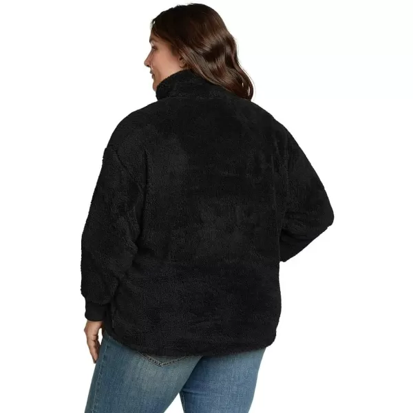 imageEddie Bauer Womens Size Quest Plush 14 Zip RelaxedPlusBlack
