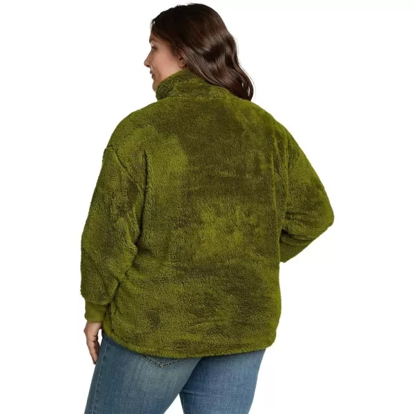 imageEddie Bauer Womens Size Quest Plush 14 Zip RelaxedPlusWintergreen