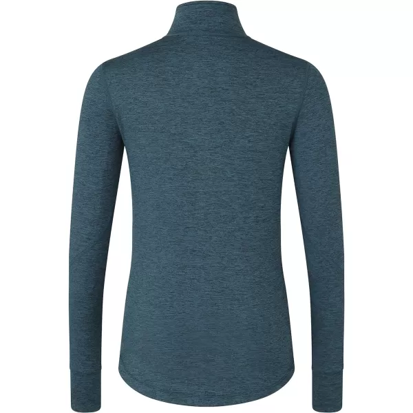 imageEddie Bauer Womens Standard Brushed HalfZip Jacket Sweater BaselayerDark Teal Heather