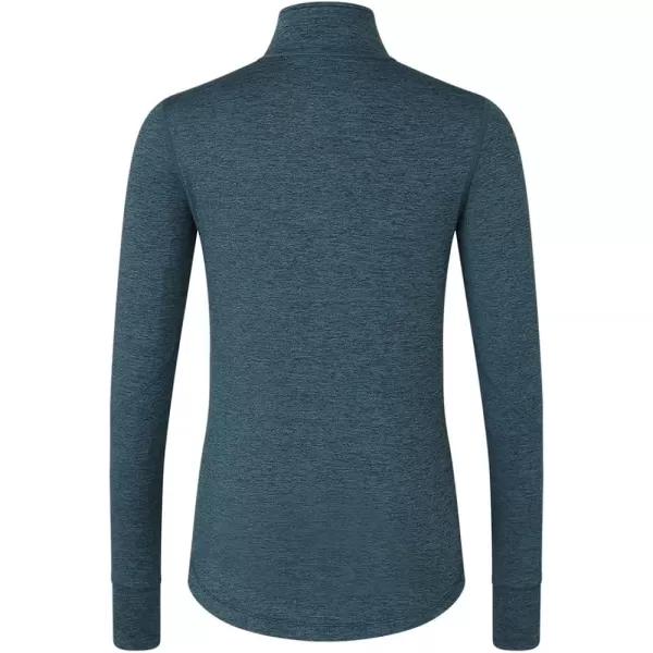 imageEddie Bauer Womens Standard Brushed HalfZip Jacket Sweater BaselayerHtr Dk Teal