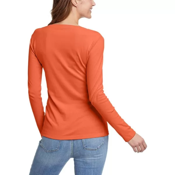imageEddie Bauer Womens Stines LongSleeve VNeck TShirtOchre