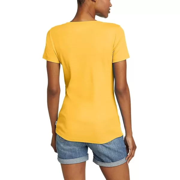 imageEddie Bauer Womens Stines ShortSleeve VNeck TShirtDk Marigold