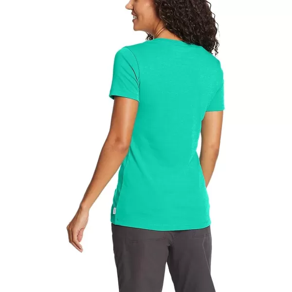 imageEddie Bauer Womens Stines ShortSleeve VNeck TShirtLt Emerald