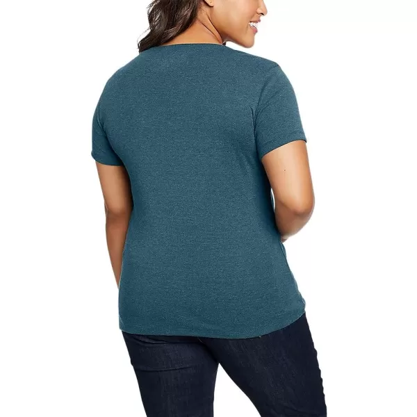 imageEddie Bauer Womens Stines ShortSleeve VNeck TShirtPeacock