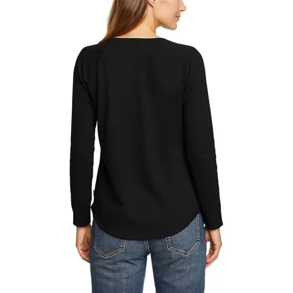 imageEddie Bauer Womens Thermal Raglan LongSleeve CrewBlack