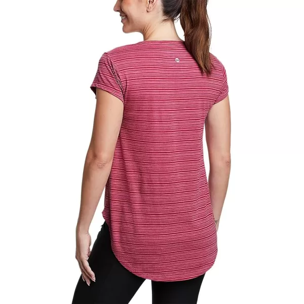 imageEddie Bauer Womens Tryout ShortSleeve VNeck TShirt  PrintBerry