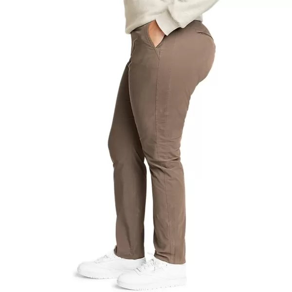 imageEddie Bauer Womens Voyager HighRise Chino Slim PantsRegular Driftwood