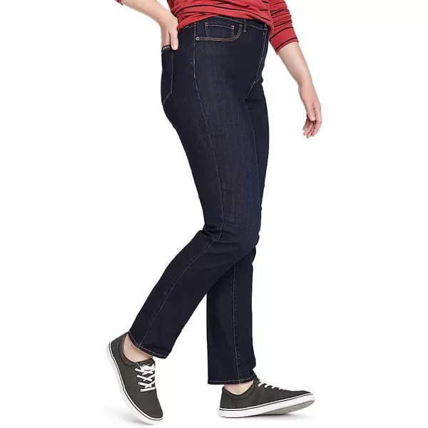 imageEddie Bauer Womens Voyager HighRise Jeans  Slim StraightTall Dk Indigo