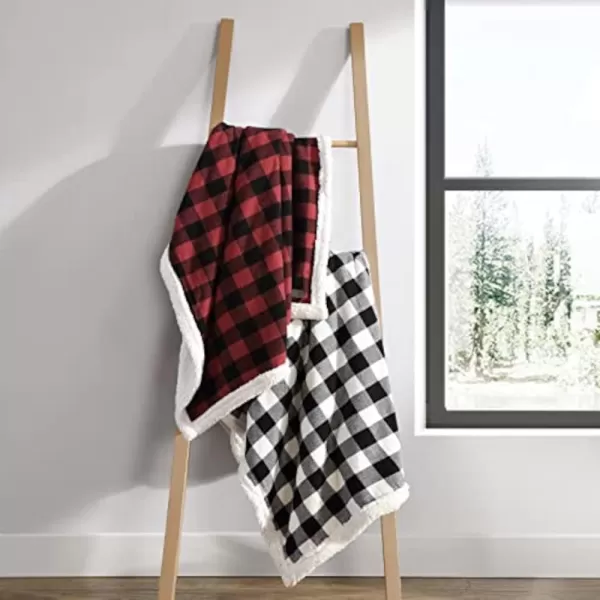 imageEddie BauerPolyester Throw Blanket with Pillow Reversible FlannelSherpa Bedding Set Buffalo Plaid Home Decor for All Seasons 1 Count Pack of 1 RedBlack CheckRedBlack Check