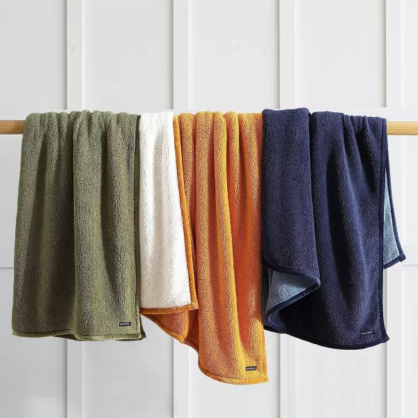 imageEddie BauerThrow Blanket Ultra Soft Plush Sherpa Home Dcor Reversible All Season Bedding Solid BrownIvory 50 x 60Throw Solid GoldIvory