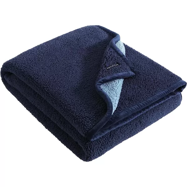 imageEddie BauerThrow Blanket Ultra Soft Plush Sherpa Home Dcor Reversible All Season Bedding Solid BrownIvory 50 x 60Throw Solid NavyLight Blue