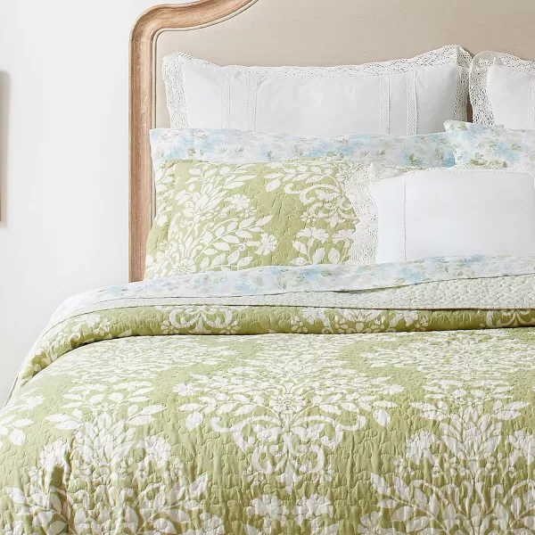 imageLaura Ashley Rowland Collection Quilt Set100 Cotton Reversible All Season Bedding with Matching Shams PreWashed for Added Comfort Twin SageLaura Ashley Rowland Collection Quilt Set100 Cotton Reversible All Season Bedding with Matching Shams PreWashed for Added Comfort Twin Sage