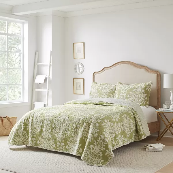 imageLaura Ashley Rowland Collection Quilt Set100 Cotton Reversible All Season Bedding with Matching Shams PreWashed for Added Comfort Twin SageLaura Ashley Rowland Collection Quilt Set100 Cotton Reversible All Season Bedding with Matching Shams PreWashed for Added Comfort Twin Sage