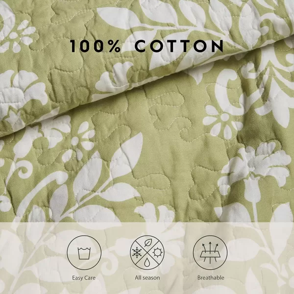 imageLaura Ashley Rowland Collection Quilt Set100 Cotton Reversible All Season Bedding with Matching Shams PreWashed for Added Comfort Twin SageLaura Ashley Rowland Collection Quilt Set100 Cotton Reversible All Season Bedding with Matching Shams PreWashed for Added Comfort Twin Sage