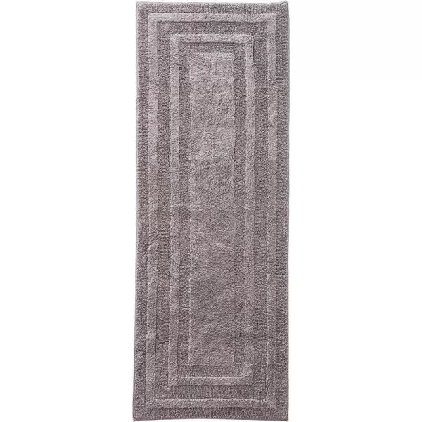 imageEddie Bauer  Bathroom Rug Runner Soft Tufted Cotton Bathroom Decor Super Absorbent amp Quick Dry Logan Light Grey 60 x 22Chrome Grey Runner