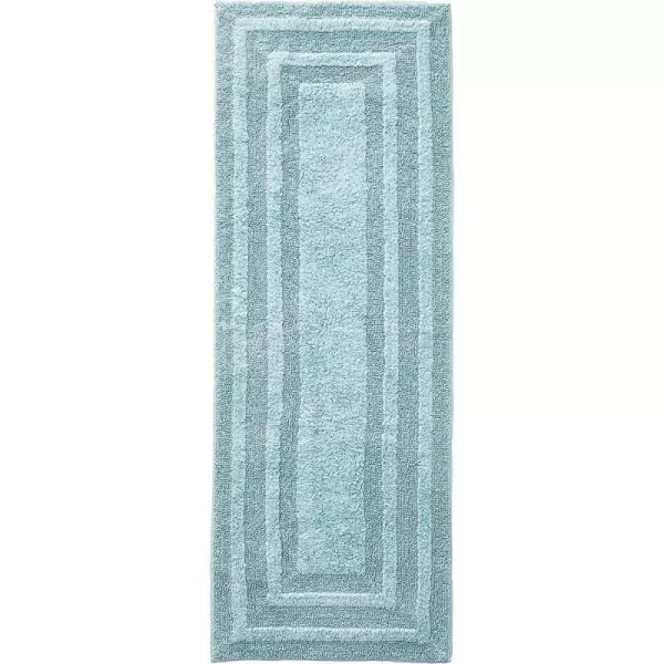 imageEddie Bauer  Bathroom Rug Runner Soft Tufted Cotton Bathroom Decor Super Absorbent amp Quick Dry Logan Light Grey 60 x 22Turquoise Runner