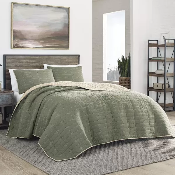 imageEddie Bauer  Daybed Set Reversible Cotton Bedding with Matching Shams amp Decorative Pillow Cover Lightweight Home Decor for All Seasons Troutdale Green DaybedKing