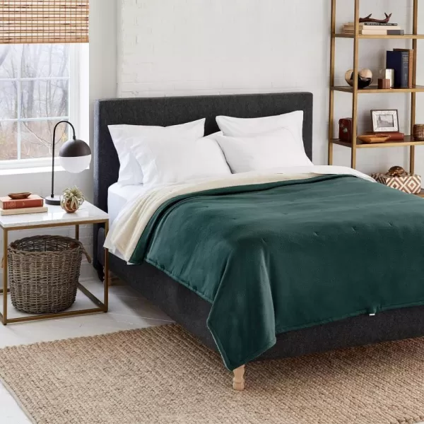 imageEddie Bauer  Full Heated Blanket Soft Fleece Electric Blanket with Sherpa Reverse Warm Bedding with LowVoltage Technology Grey FullJuniper