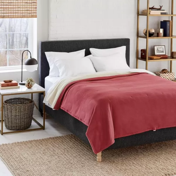 imageEddie Bauer  Full Heated Blanket Soft Fleece Electric Blanket with Sherpa Reverse Warm Bedding with LowVoltage Technology Grey FullRedwood