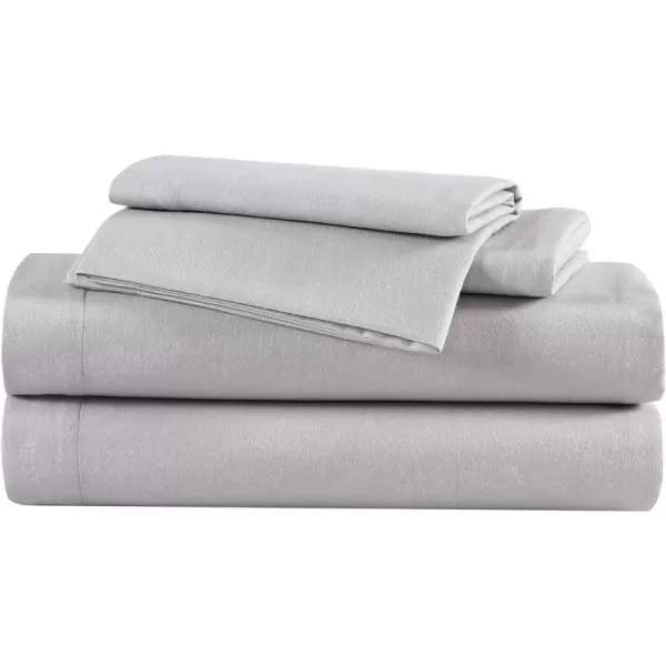 imageEddie Bauer  Full Sheets Cotton Flannel Bedding Set Brushed for Extra Softness Cozy Home Decor Ivory FullGrey