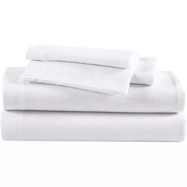 imageEddie Bauer  Full Sheets Cotton Flannel Bedding Set Brushed for Extra Softness Cozy Home Decor Ivory FullWhite