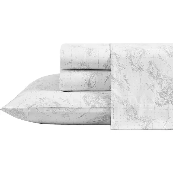 imageEddie Bauer  Full Sheets Cotton Percale Bedding Set Crisp amp Cool Home Decor Eddies Oar Blue FullFull Fish Atol WhiteGrey