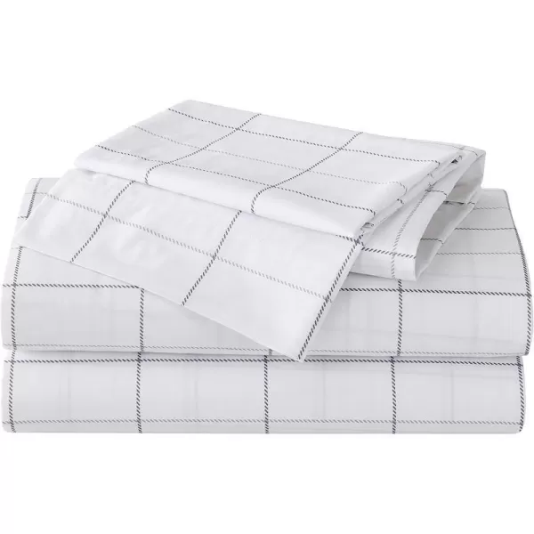 imageEddie Bauer  Full Sheets Cotton Percale Bedding Set Crisp amp Cool Home Decor Eddies Oar Blue FullFull Northern Plaid WhiteGrey