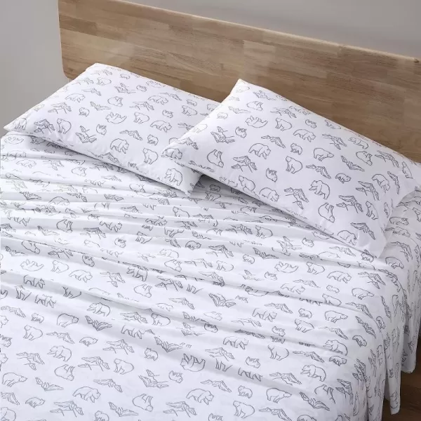imageEddie Bauer  Full Sheets Cotton Percale Bedding Set Crisp amp Cool Home Decor Eddies Oar Blue FullFull Smokey Bear Camp WhiteGrey