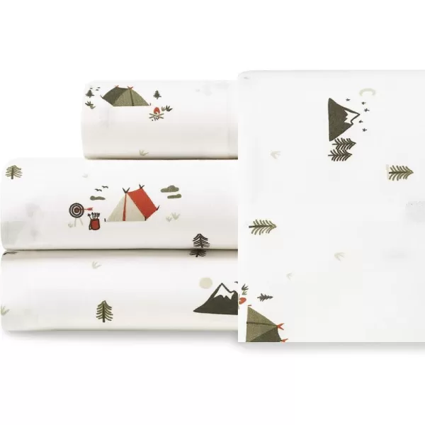imageEddie Bauer  Full Sheets Cotton Percale Bedding Set Crisp amp Cool Home Decor Eddies Oar Blue FullKing Cascade Camping WhiteGreenOrange