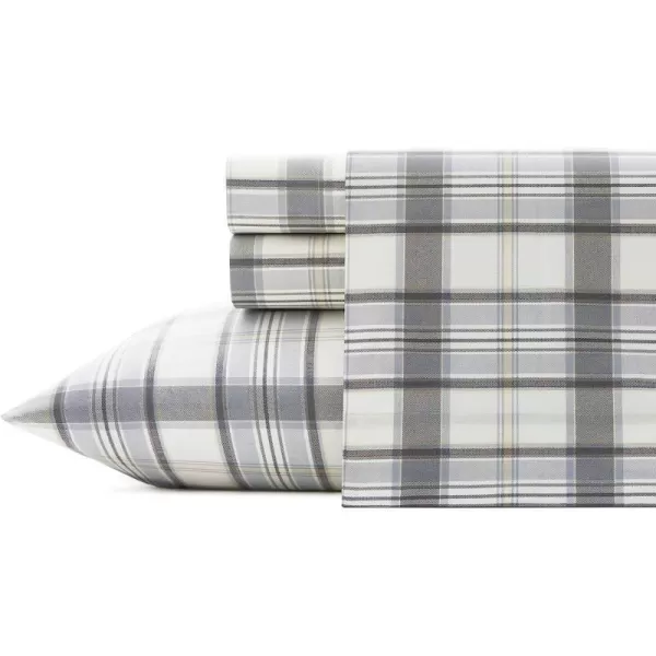 imageEddie Bauer  Full Sheets Cotton Percale Bedding Set Crisp amp Cool Home Decor Eddies Oar Blue FullKing Chinook GreyIvoryDark Grey