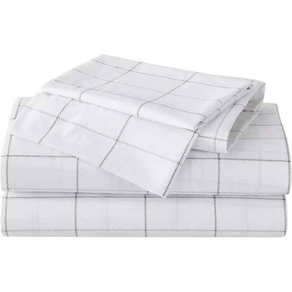 imageEddie Bauer  Full Sheets Cotton Percale Bedding Set Crisp amp Cool Home Decor Eddies Oar Blue FullQueen Northern Plaid WhiteGrey