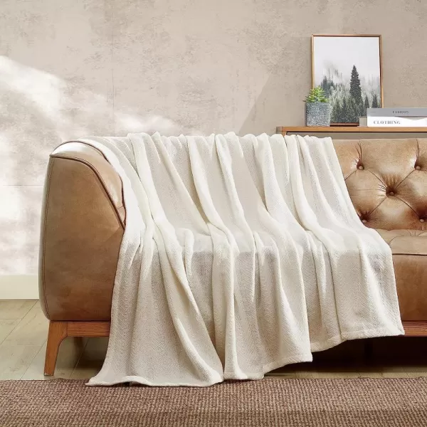 imageEddie Bauer  King Blanket Lightweight Cotton Bedding Home Decor for All Seasons Herringbone Chrome KingQueen Bone