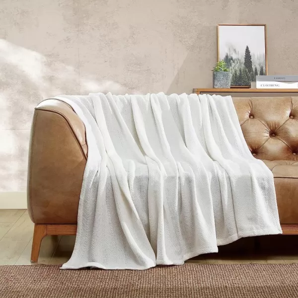 imageEddie Bauer  King Blanket Lightweight Cotton Bedding Home Decor for All Seasons Herringbone Chrome KingTwin Offwhite