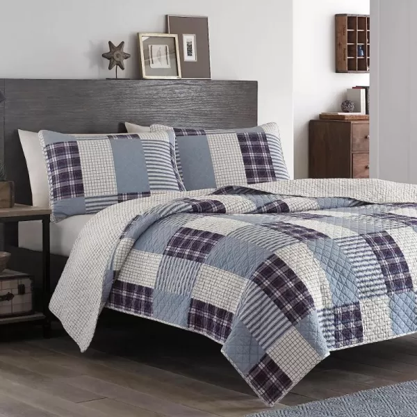 imageEddie Bauer  King Quilt Set Reversible Cotton Bedding with Matching Shams Home Decor for All Seasons Camano Island Red KingCamano Island Plum Queen