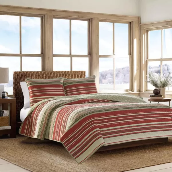 imageEddie Bauer  Queen Quilt Set Reversible Cotton Bedding with Matching Shams Home Decor for All Seasons Yakima Green QueenYakima Red Queen