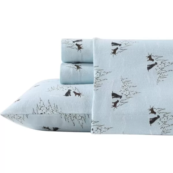 imageEddie Bauer  Queen Sheets Cotton Flannel Bedding Set Brushed For Extra Softness Cozy Home Decor Montlake Plaid QueenDog Friends BlueBlack Queen
