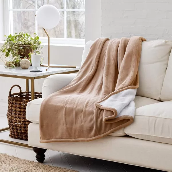 imageEddie Bauer  Smart Heated Electric Throw Blanket  Reversible Sherpa  Hands Free Control  WiFi Only 24GHz  Compatible with Alexa Google iOS Android  Glen Plaid NavyKhaki
