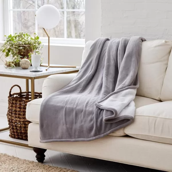 imageEddie Bauer  Smart Heated Electric Throw Blanket  Reversible Sherpa  Hands Free Control  WiFi Only 24GHz  Compatible with Alexa Google iOS Android  Glen Plaid NavyGray