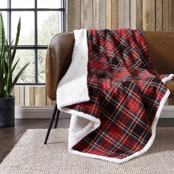 imageEddie Bauer  Throw Blanket Cotton Flannel Home Decor All Season Reversible Sherpa Bedding Mountain Tartan Red ThrowEddie Bauer  Throw Blanket Cotton Flannel Home Decor All Season Reversible Sherpa Bedding Mountain Tartan Red Throw