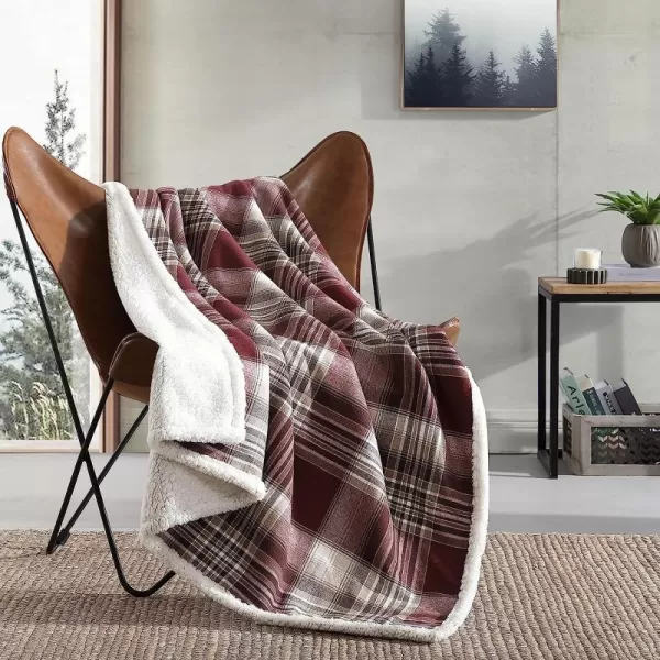 imageEddie Bauer  Throw Blanket Cotton Flannel Home Decor All Season Reversible Sherpa Bedding Twin Lakes Red ThrowEddie Bauer  Throw Blanket Cotton Flannel Home Decor All Season Reversible Sherpa Bedding Twin Lakes Red Throw