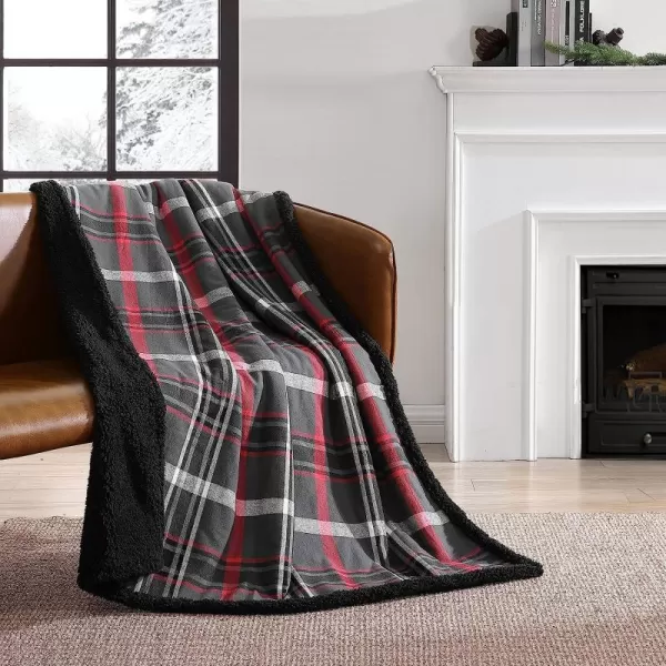 imageEddie Bauer  Throw Blanket Cotton Flannel Home Decor All Season Reversible Sherpa Bedding Winslow Charcoal ThrowEddie Bauer  Throw Blanket Cotton Flannel Home Decor All Season Reversible Sherpa Bedding Winslow Charcoal Throw