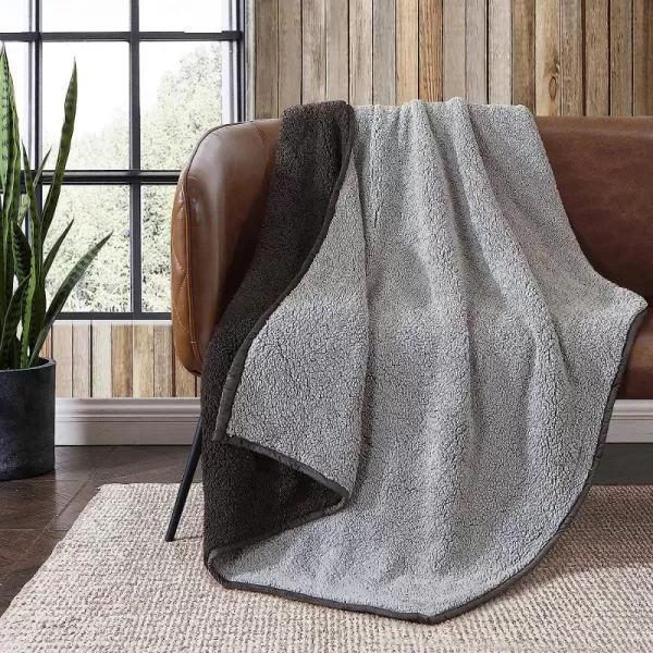 imageEddie Bauer  Throw Blanket Reversible Sherpa Bedding Medium Weight amp Warm Home Decor Charcoal ThrowEddie Bauer  Throw Blanket Reversible Sherpa Bedding Medium Weight amp Warm Home Decor Charcoal Throw