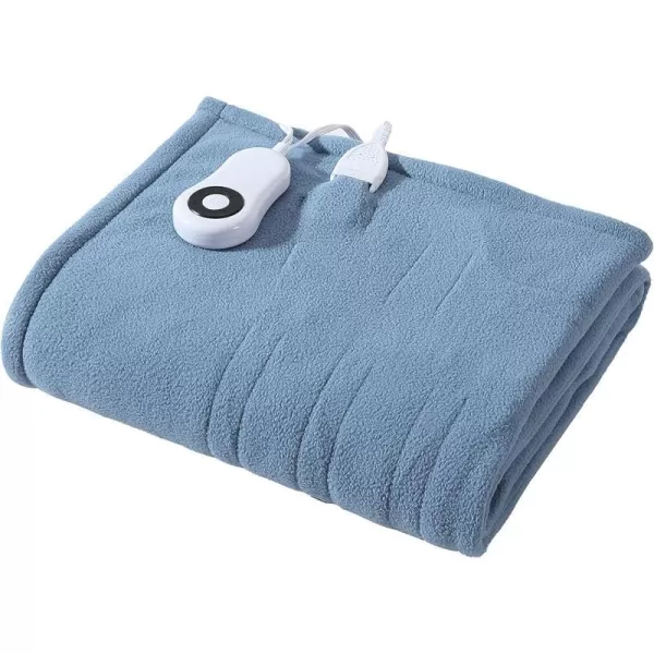 imageEddie Bauer  Throw Blanket Soft  Plush Heated Blanket Cozy Fleece Bedding with Sherpa Reverse 5 Heat Setting FlagChambray Blue