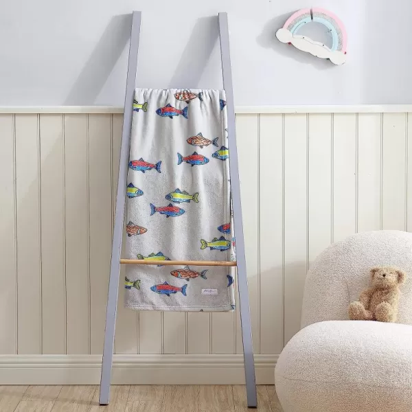imageEddie Bauer  Throw Blanket Soft amp Cozy Kids Fleece Blanket Ideal for Toddler Bedding Fish Lake Grey ThrowThrow Fish Lake GreyMulti