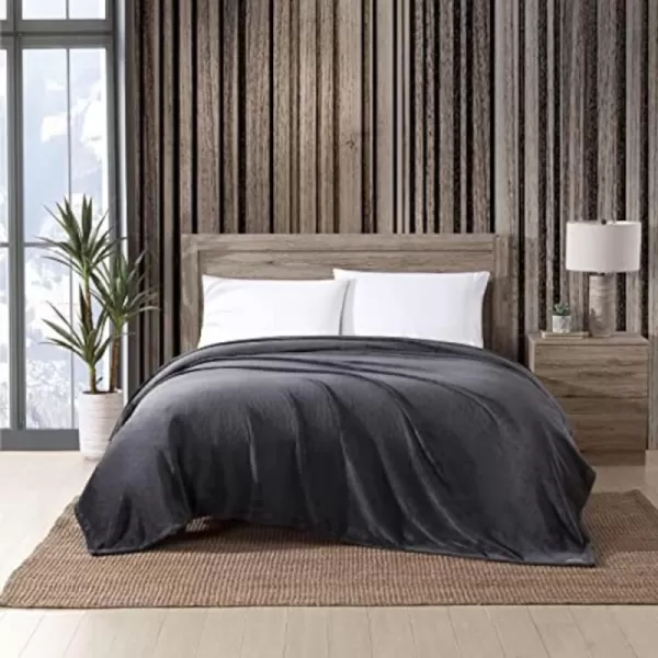 imageEddie Bauer  Twin Blanket Ultra Plush Bedding Lightweight Home Decor for All Seasons Grey TwinQueen Solid Grey