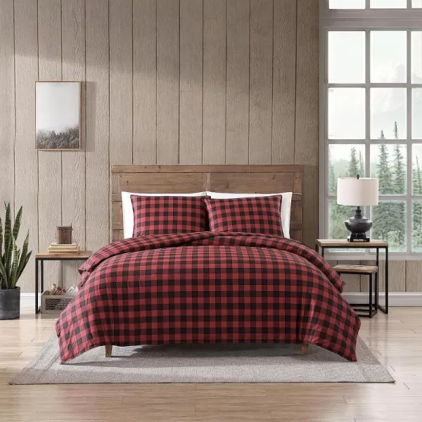 imageEddie Bauer  Twin Comforter Set Cotton Reversible Bedding Buffalo Plaid Home Decor for All Seasons RedBlack TwinRedBlack Twin