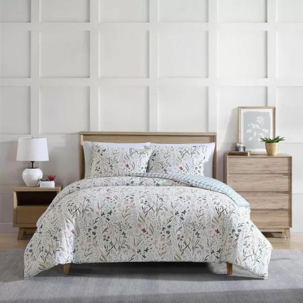 imageEddie Bauer  Twin Comforter Set Reversible Cotton Bedding with Matching Sham Classic Floral Home Decor with Plaid Reverse Woodland Forest Grey TwinTwin Woodland Forest Grey